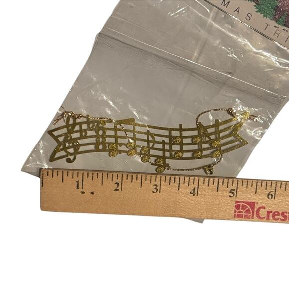 Lot of 10 Vintage Gold Metal Music Note Banner Ornaments Flexible NOS Taiwan - Picture 5 of 5